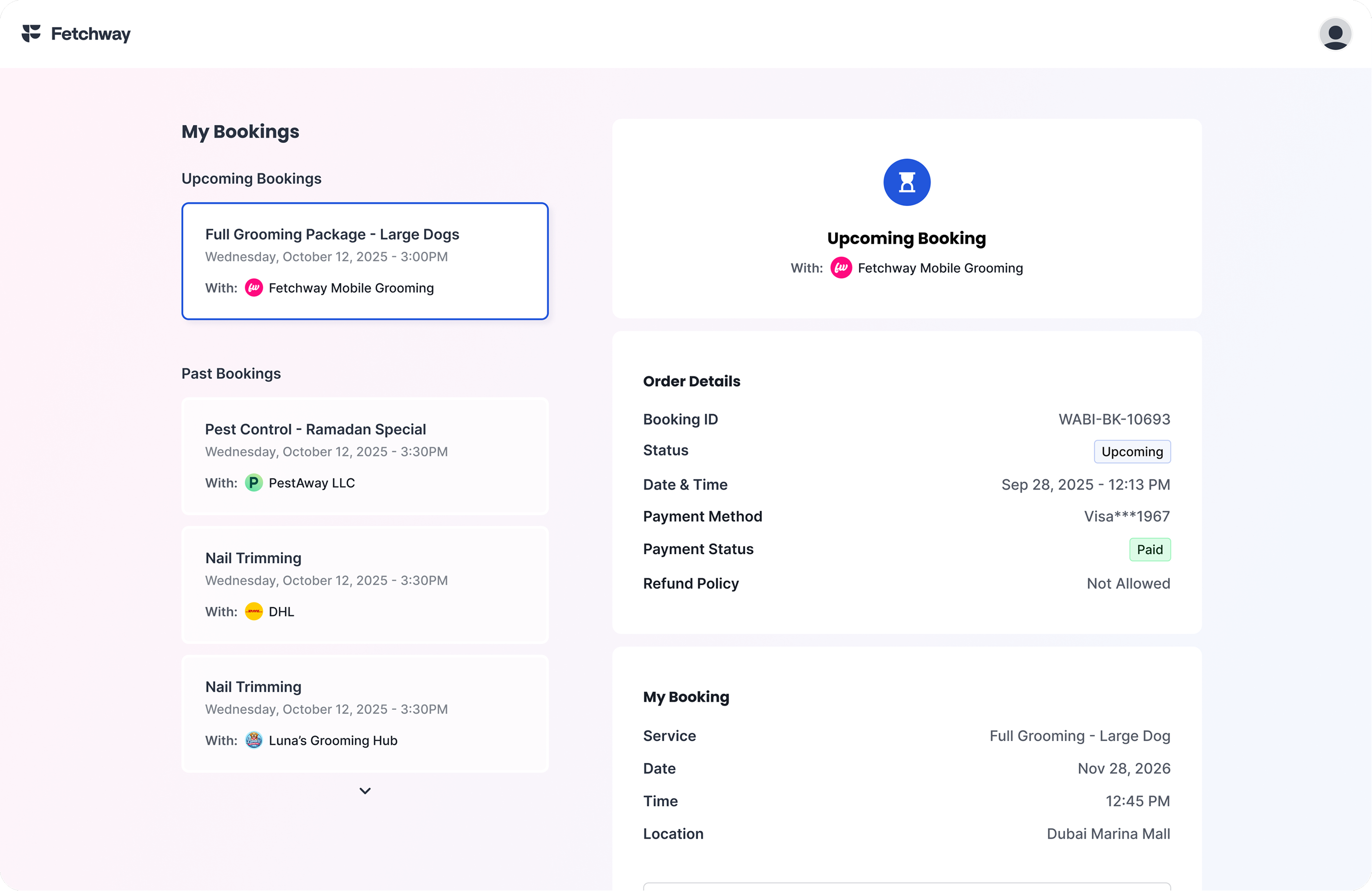 Manage a booking